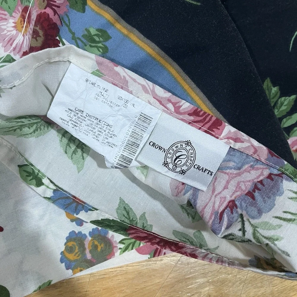 Vtg Crown‎ Craft Rose Valance Cottagecore Garden 84x18